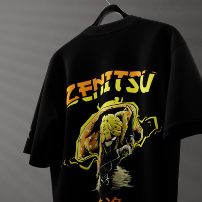 Zenitsu Agatsuma Lightning – Oversized Fit Black T-Shirt