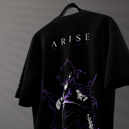 Shadow Monarch Arise Solo Leveling Black Oversized Fit T-shirt
