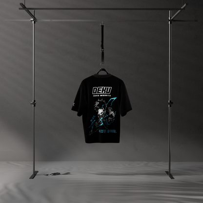 Izuku Midoriya (Deku) Lightning Charge – Oversized Fit Black T-Shirt