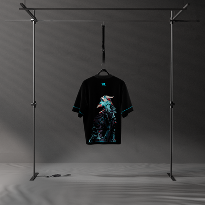 Kaiju Battle Monster Black Oversized Fit T-shirt