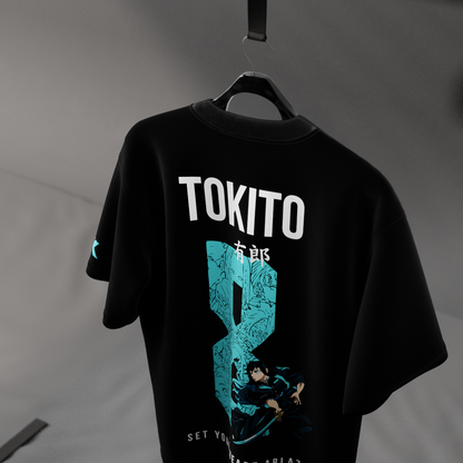 Muichiro Tokito Demon Slayer Black Oversized Fit T-Shirt