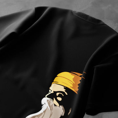 Guru Nanak Dev Ji Regular Fit Black T-Shirt