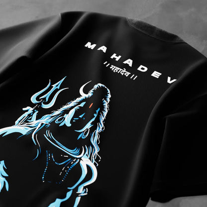Mahadev Ji Silhouette Regular Fit Black T-Shirt
