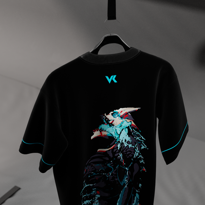 Kaiju Battle Monster Black Oversized Fit T-shirt