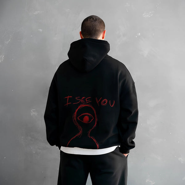 Vlack I See You - Oversized Black Hoodie