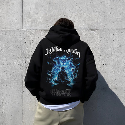 Vlack Jujutsu Kaisen Aura - Oversized Black Hoodie