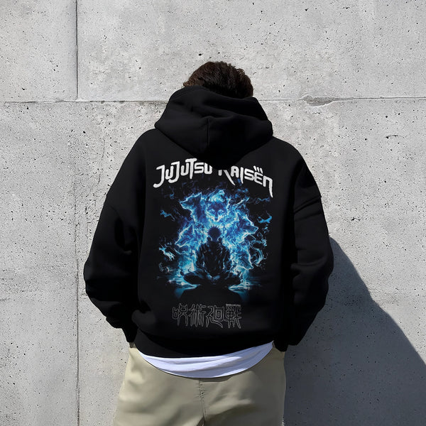 Vlack Jujutsu Kaisen Aura - Oversized Black Hoodie