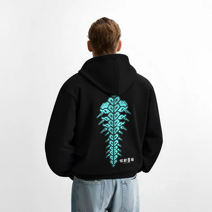 Vlack Kaiju No.8 - Black Oversized Hoodie