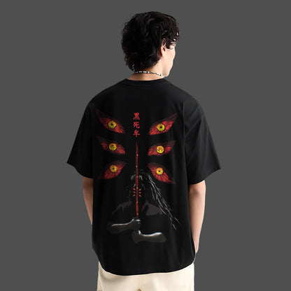 Kokushibo Demon Slayer Black Oversized Fit T-Shirt