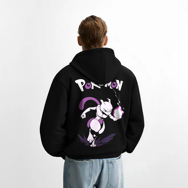Vlack Mewtwo Fightining - Oversized Black Hoodie