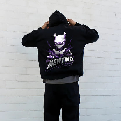 Vlack Mewtwo Angry - Oversized Black Hoodie