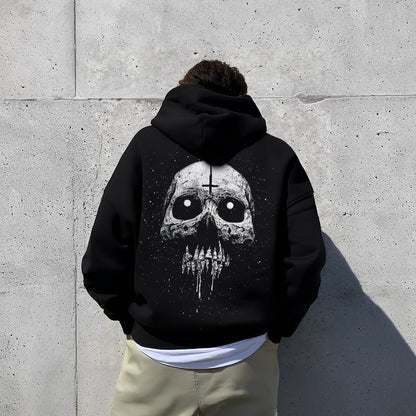 Vlack Psycho Skull - Oversized Black Hoodie