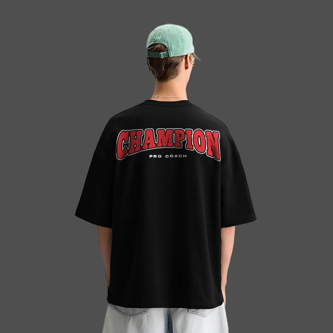 Vlack Champion Pro Coach - Black Oversize Fit T-Shirt