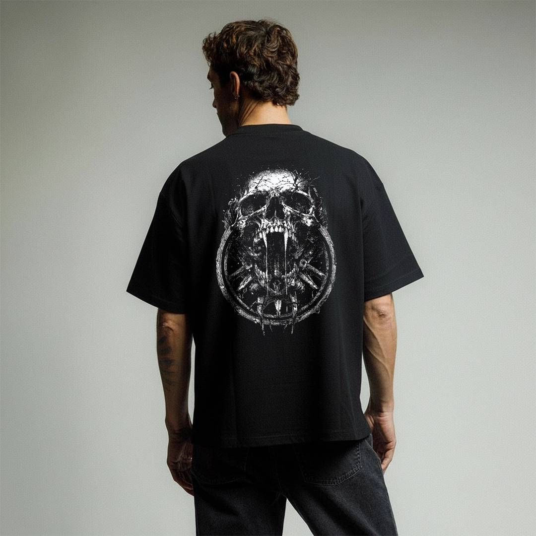 Vlack Bite The Rich Black Oversized Fit Tshirt