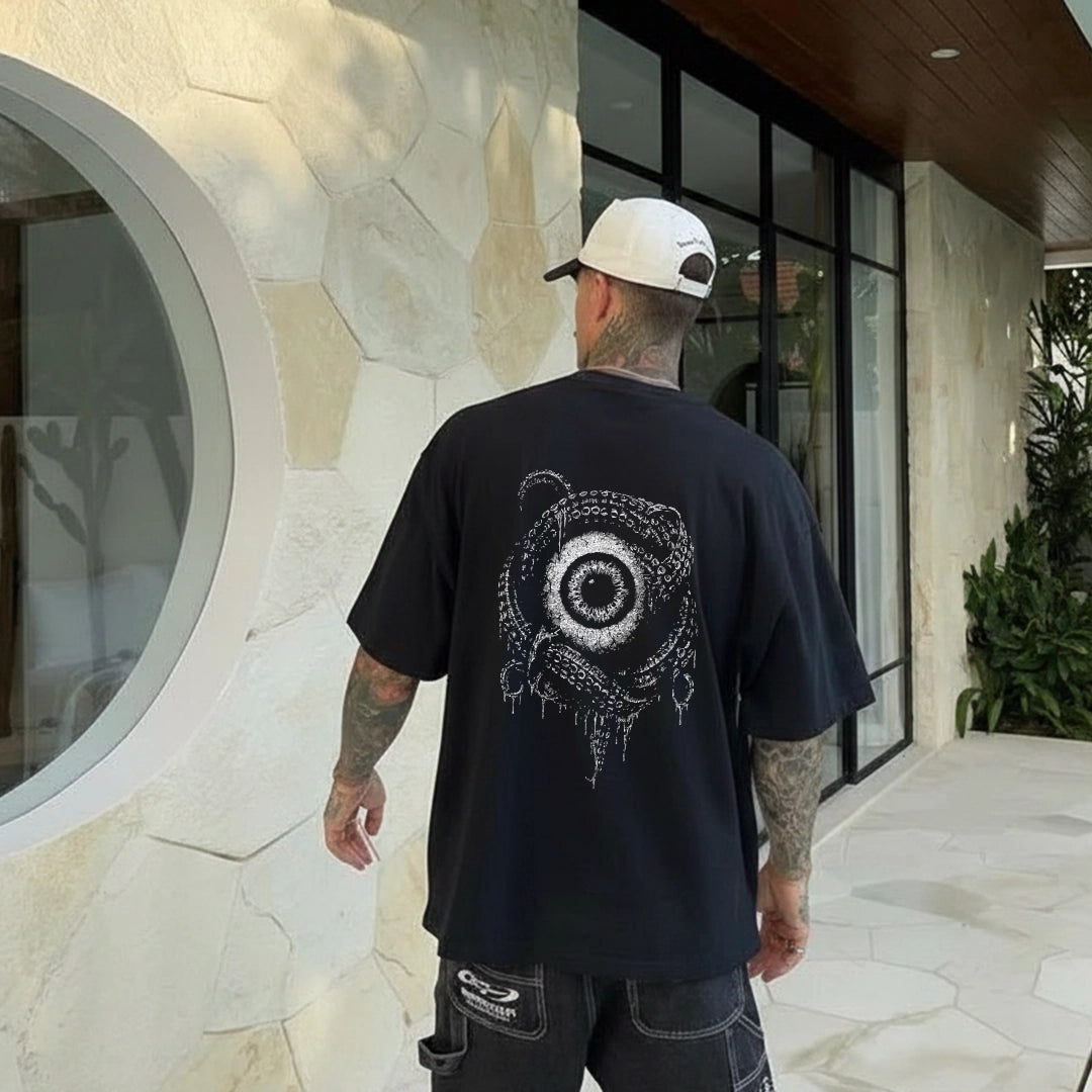 Vlack Watch You Play Black Oversized Fit Tshirt