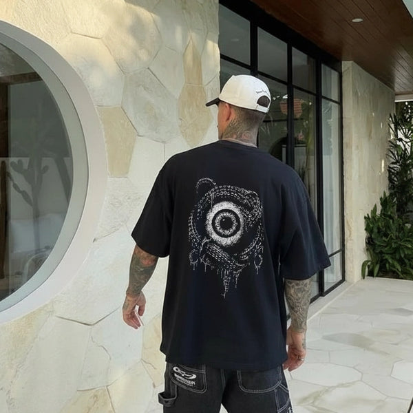 Vlack Watch You Play Black Oversized Fit Tshirt