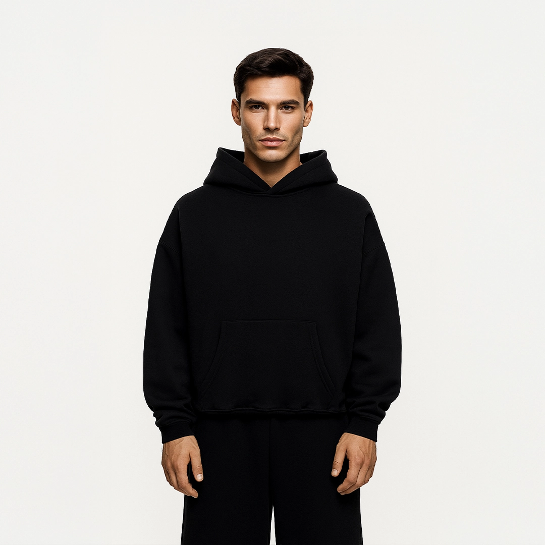 Vlack Plain All Black - Oversized Hoodie
