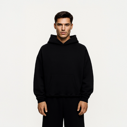 Vlack Plain All Black - Oversized Hoodie