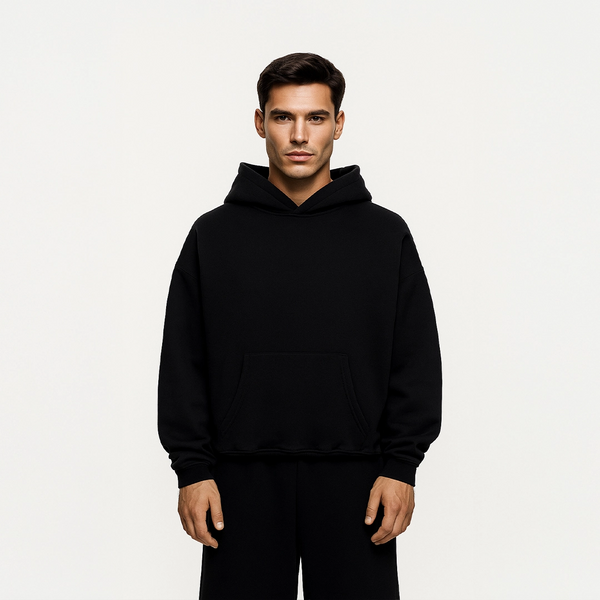 Vlack Plain All Black - Oversized Hoodie
