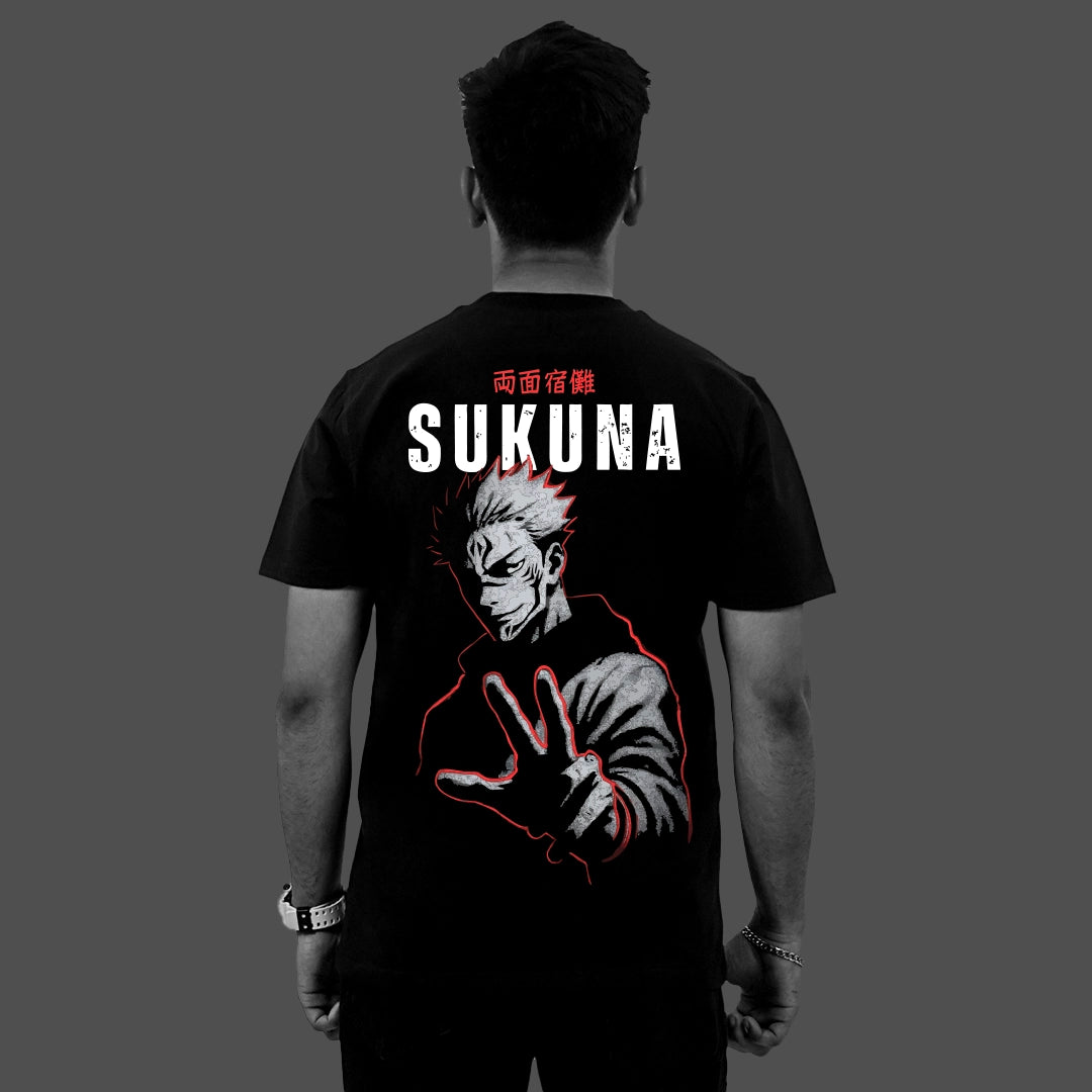 Sukuna Cursed King Jujutsu Kaisen Black Regular Fit T-shirt