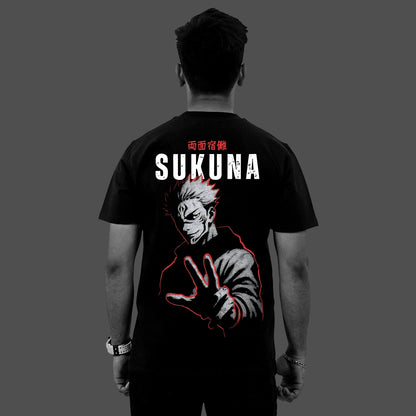Sukuna Cursed King Jujutsu Kaisen Black Regular Fit T-shirt