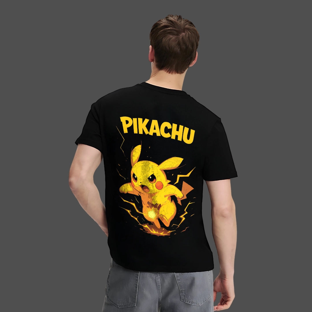 Pikachu Regular Fit Black T-Shirt