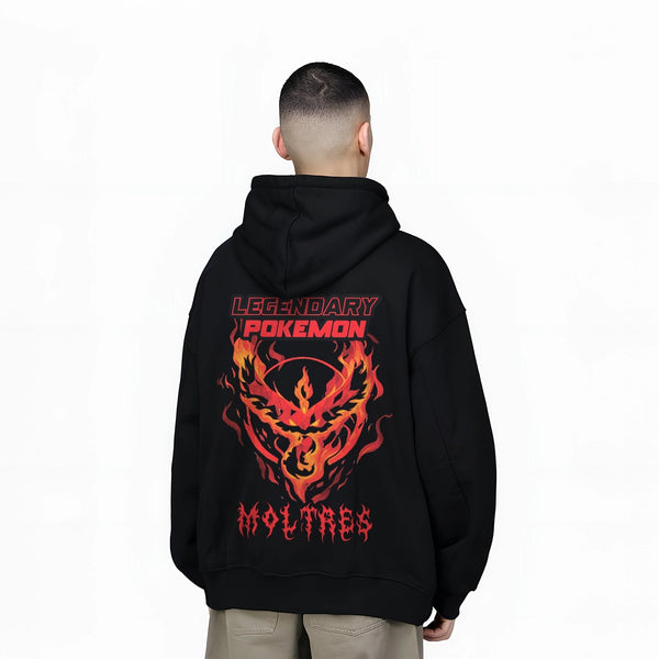 Vlack Moltres - Oversized Black Hoodie