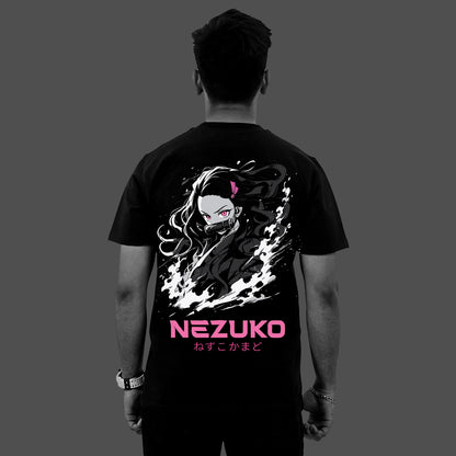 Nezuko Kamado Demon Slayer Black Regular Fit T-Shirt