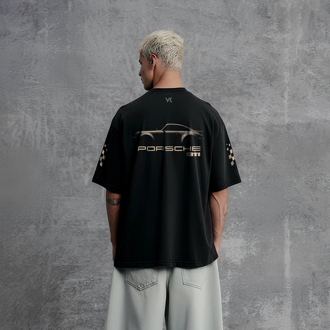 Vlack Porche 911 Black Oversize Fit Tshirt