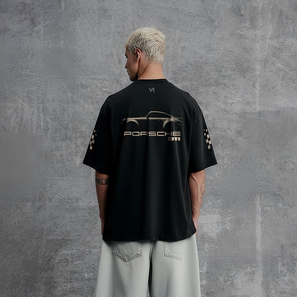 Vlack Porche 911 Black Oversize Fit Tshirt