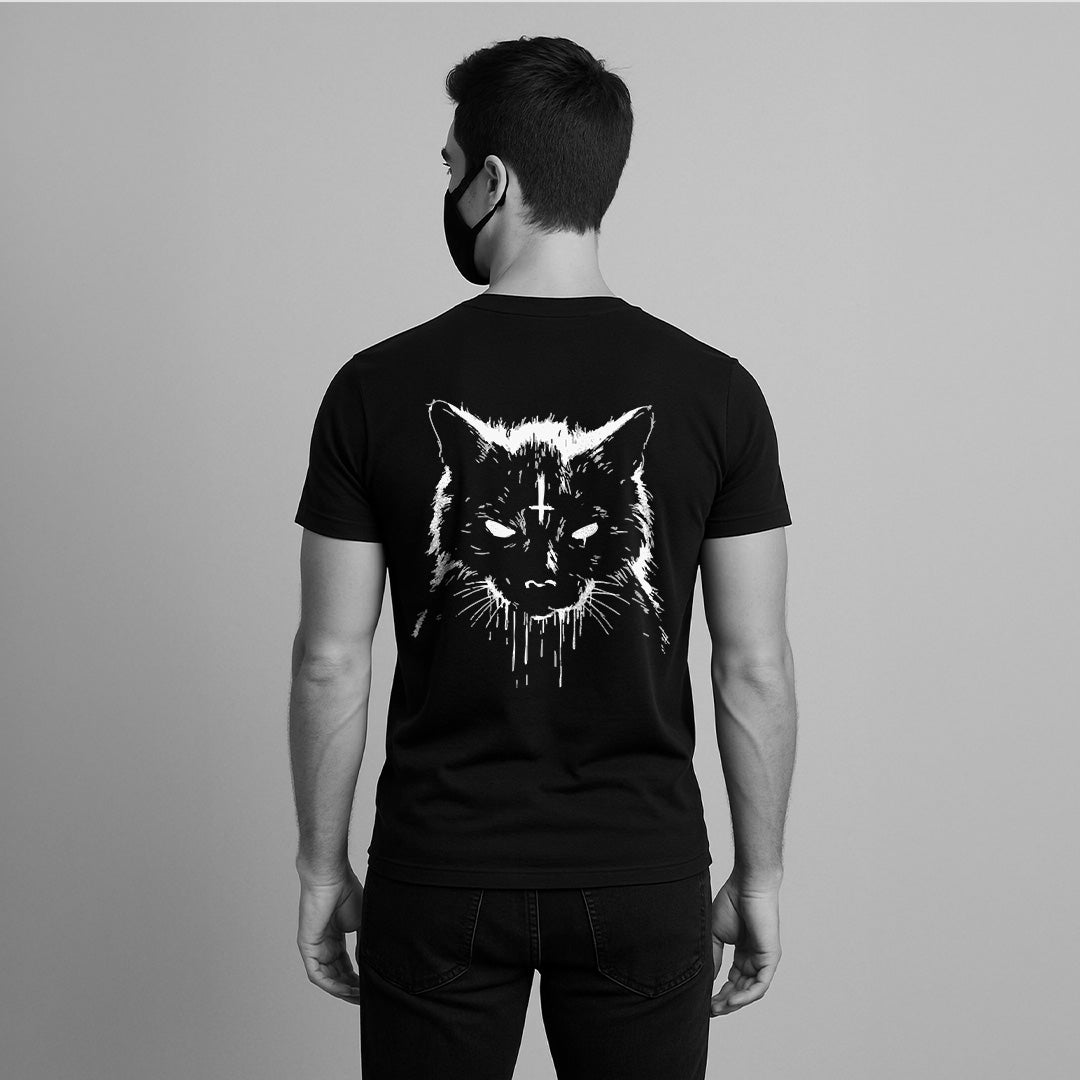VLACK - Watcher in the Shadows - Front Puff Print - Black Regular Fit T-Shirt