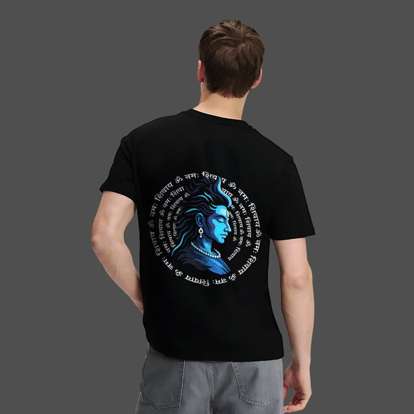 Shiv Ji Abstract Regular Fit Black T-Shirt