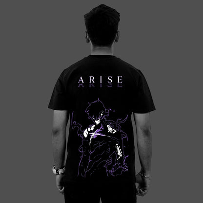 Shadow Monarch Arise Solo Leveling Black Regular Fit T-shirt
