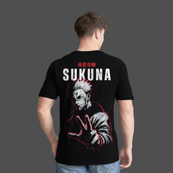 Sukuna Cursed King Jujutsu Kaisen Black Regular Fit T-shirt