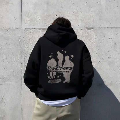 Vlack Together In Faith - Oversized Black Hoodie