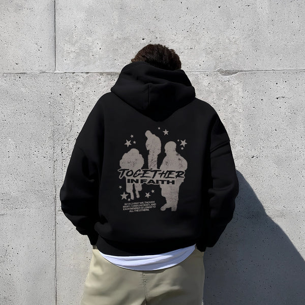 Vlack Together In Faith - Oversized Black Hoodie