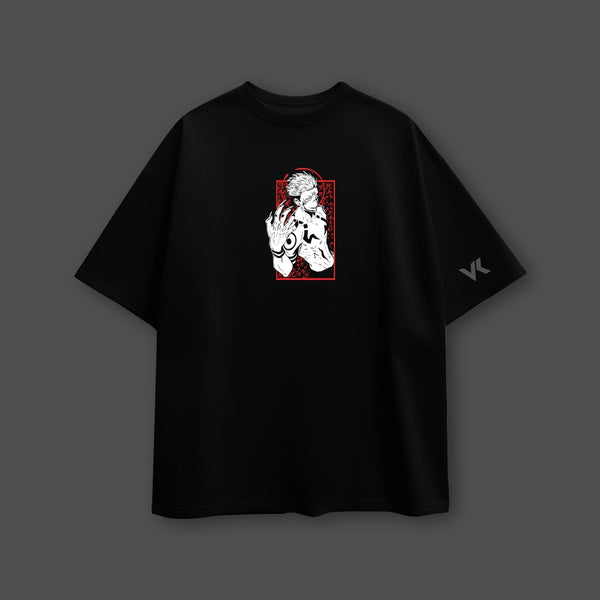 Sukuna - King of Curses - Jujutsu Kaisen Black Oversized Fit T-Shirt - 2