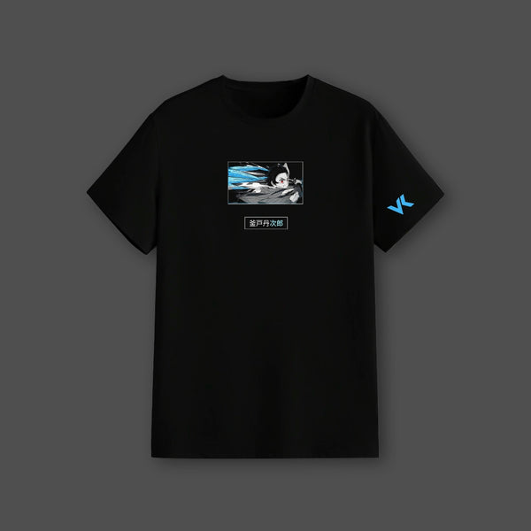 Tanjiro - Water Dragon - Demon Slayer Black Regular Fit T-Shirt - 2