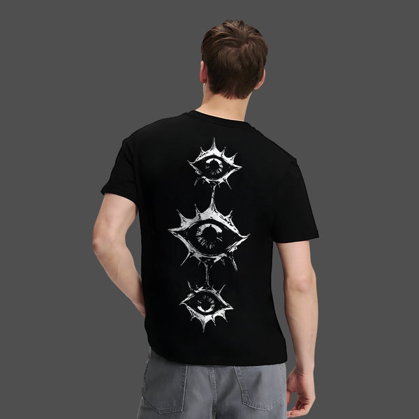 Eye Vision Graphic Regular Fit Black T-Shirt