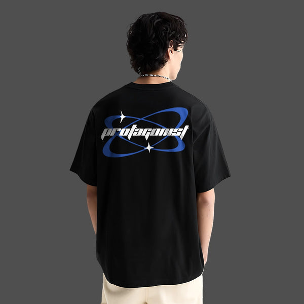Protagonist Graphic Oversized Fit Black T-Shirt
