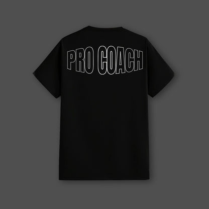 Vlack Regular Fit Black Streetwear T-Shirt with Bold 'Pro Coach' Logo on Back