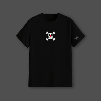 Vlack Regular Fit Buggy the Clown black t-shirt featuring a skull and crossbones design