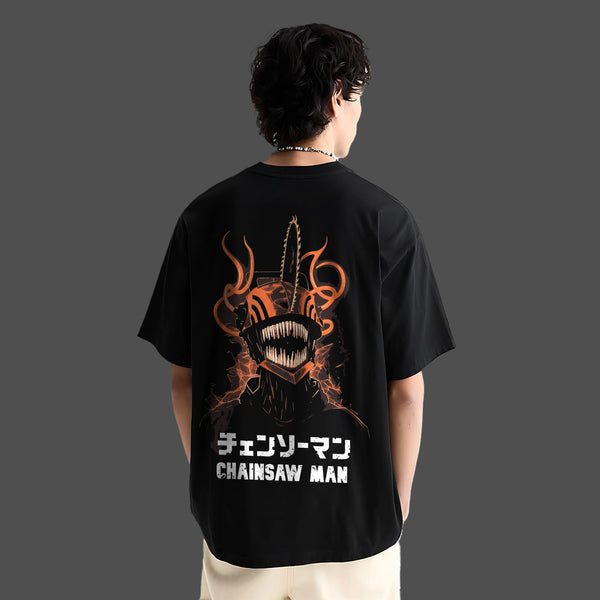 Chainsaw Man - Devil Unleashed - Black Oversize Fit T-Shirt