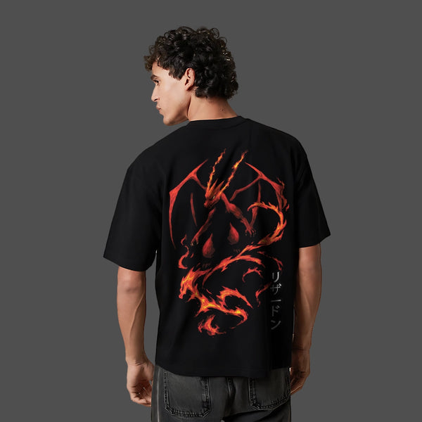 Charizard Oversized Fit Black T-Shirt