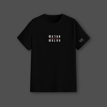 Demon King Muzan black t-shirt featuring a stylish graphic design on a regular fit silhouette
