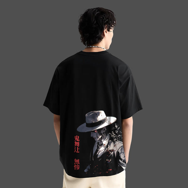Demon King of Darkness Muzan – Oversized Fit Black T-Shirt