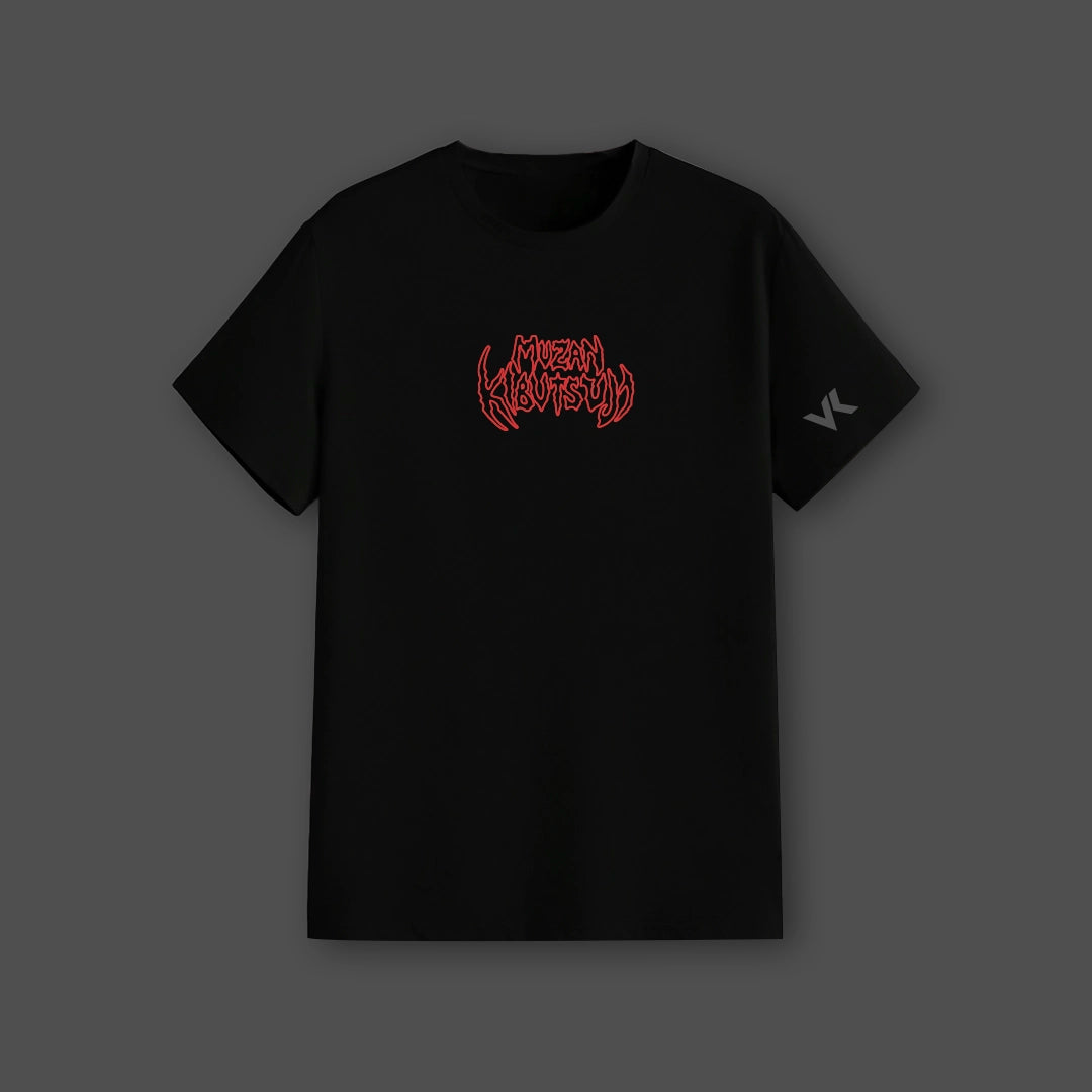 Demon King of Darkness black t-shirt featuring a bold red graphic design on the chest