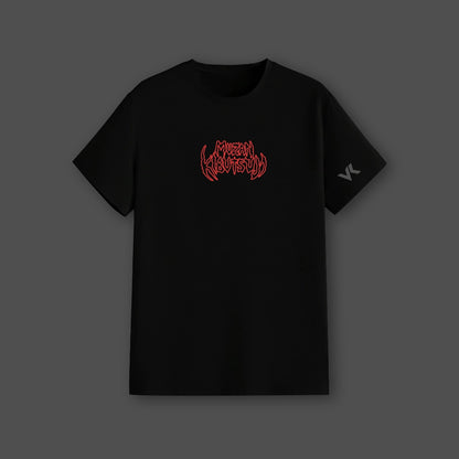 Demon King of Darkness black t-shirt featuring a bold red graphic design on the chest