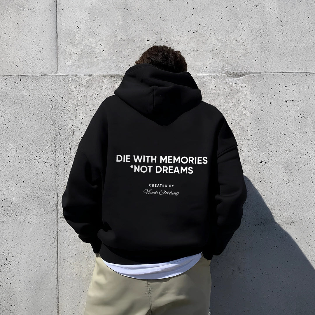 Vlack Die With Memories - Oversized Black Hoodie