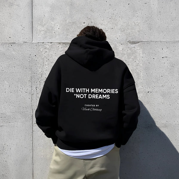 Vlack Die With Memories - Oversized Black Hoodie